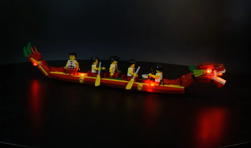 Set di luci a LED per il 80103 Set stagionale cinese Dragon Boat Race giocattoli fai da te blocchi solo mattoni Kit di illuminazione non includere il modello