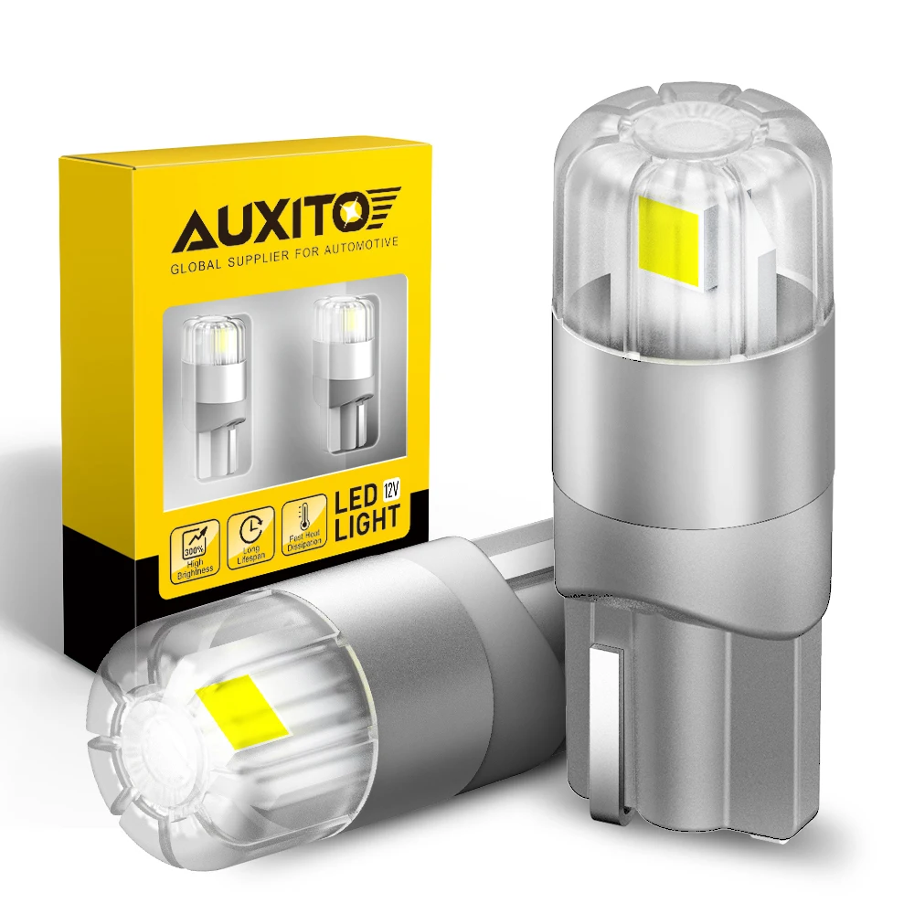 AUXITO 2szt 360 stopni Oświetlenie Canbus T10 Lampy W5W LED Żarówka 196 3030SMD Samochodowe światło postojowe Boczne światło wewnętrzne Auto