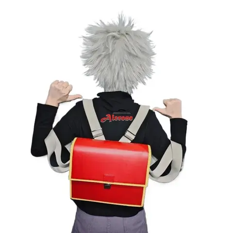 Anime Killua Zoldyck Cosplay Backpack Student Shoulder Bag Teenager Killua Zoldyck Cosplay PU Leather Students Bag