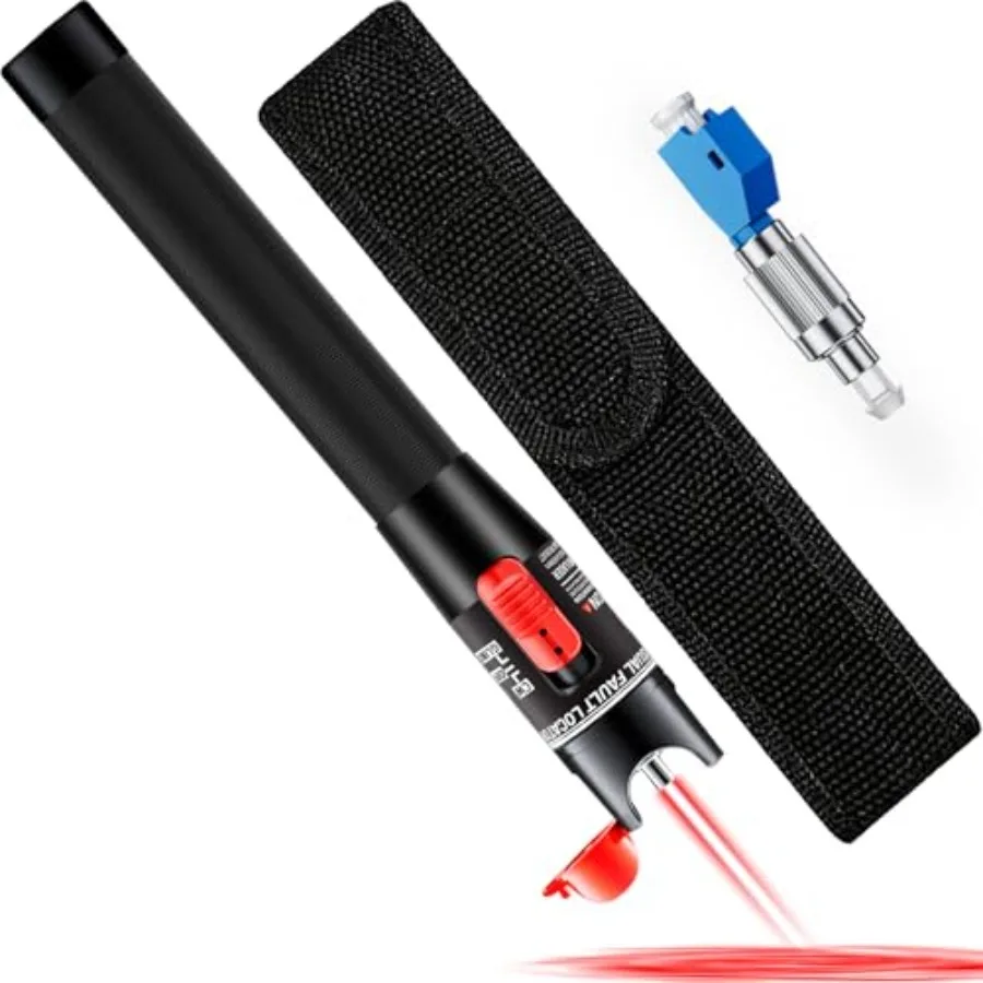 

【New model】Visual Fault Locator 50KM - VFL Fiber Optic Tester Kit Include Single Mode 9/125um FC Male to LC Female Adapter Fibe