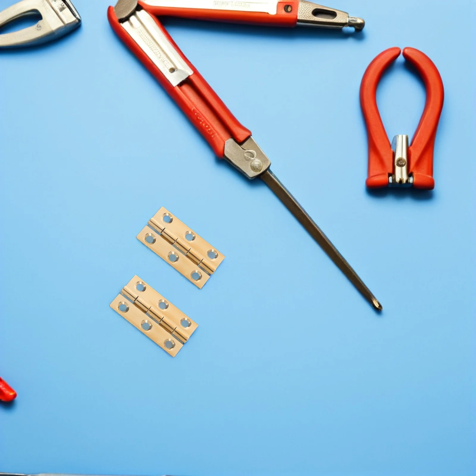 

4Pcs Compact Flat Copper Hinges Durable Small Cabinet Hardware Door Hinges for Wardrobe Closet Mini Pure Copper Hinge