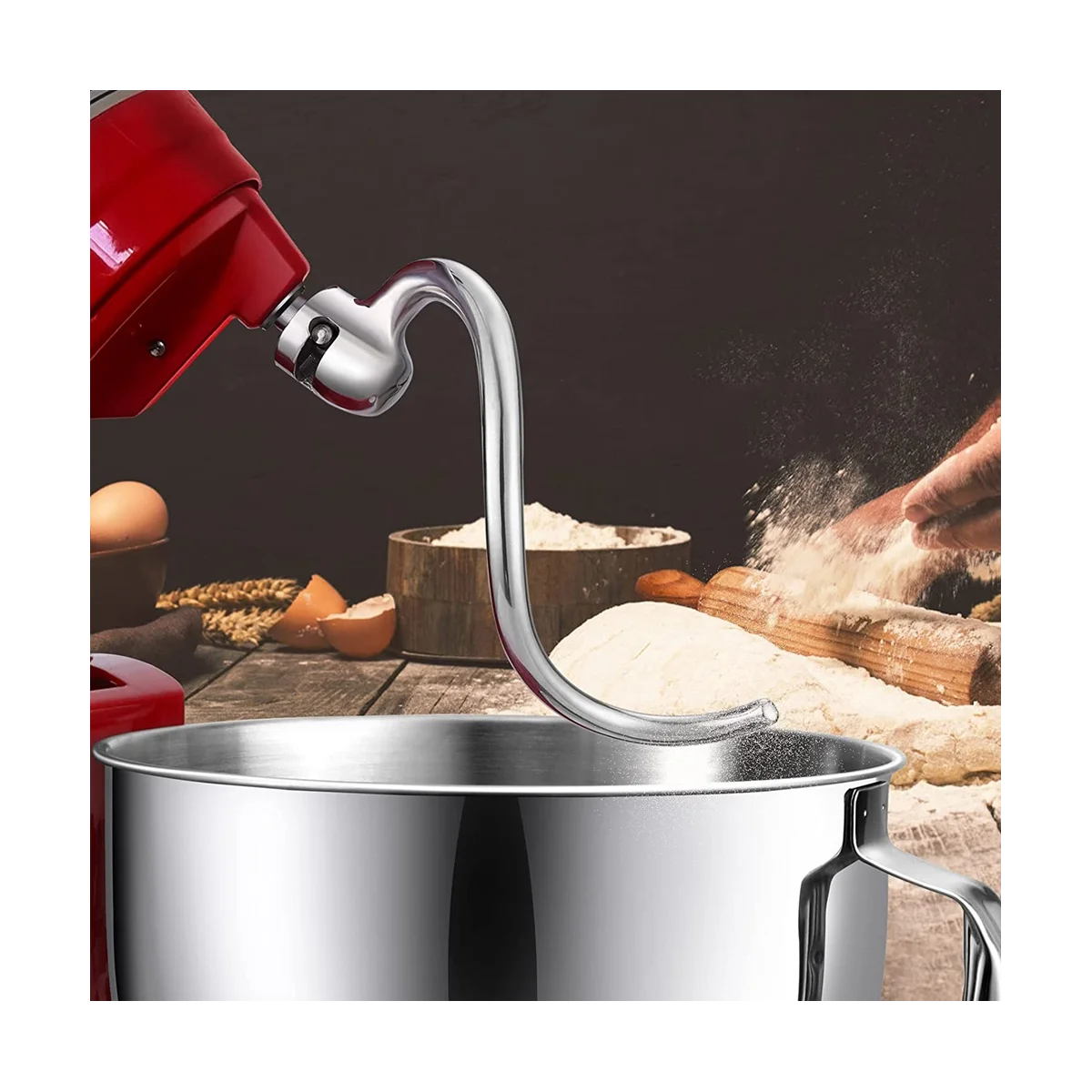 خطاف عجين A09G لرفع 5QT وخلاط حامل 6QT، مرفق عجين الخلاط، آمن للاستخدام في غسالة الأطباق