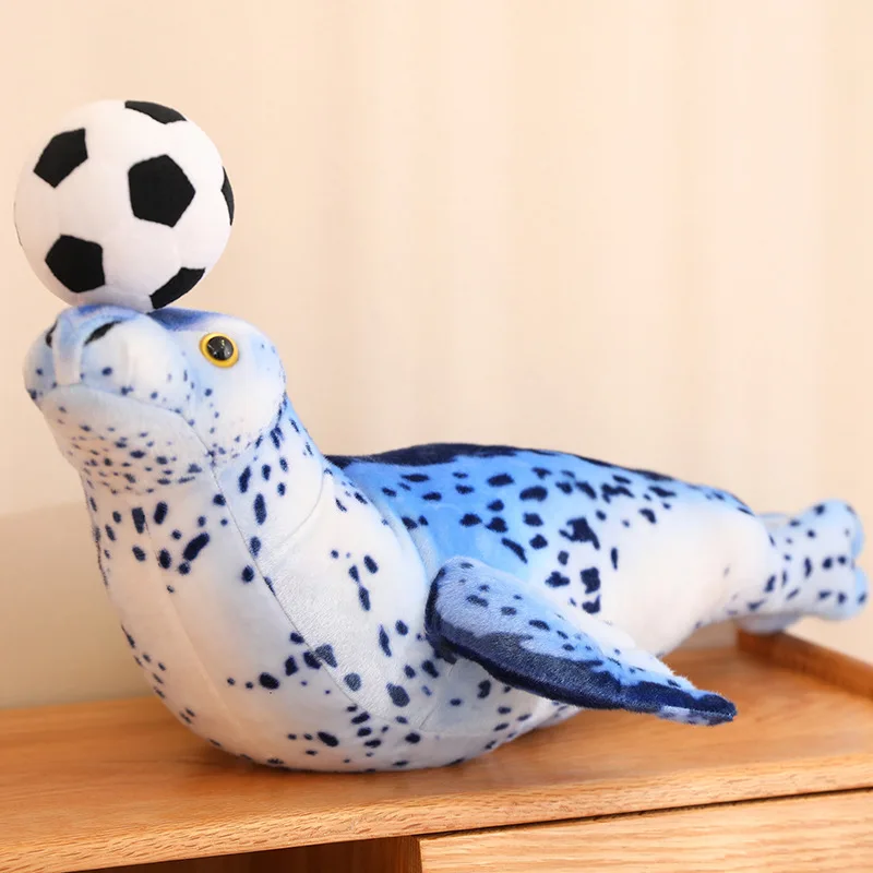 

Creative Lifelike Seal & Sea Lion Plush Toys Heading the Ball Stuffed Soft Simulation Infauna Seal Funny Children's Decor Gift