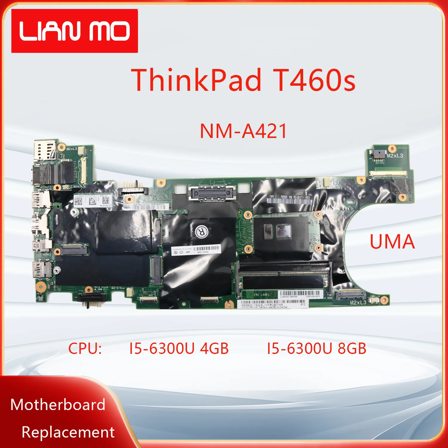 NM-A421 For Lenovo ThinkPad T460s Laptop Motherboard with CPU:I5-6300U 4G/8G UMA 00JT931 00JT951 00JT935 Notebook Mainboard