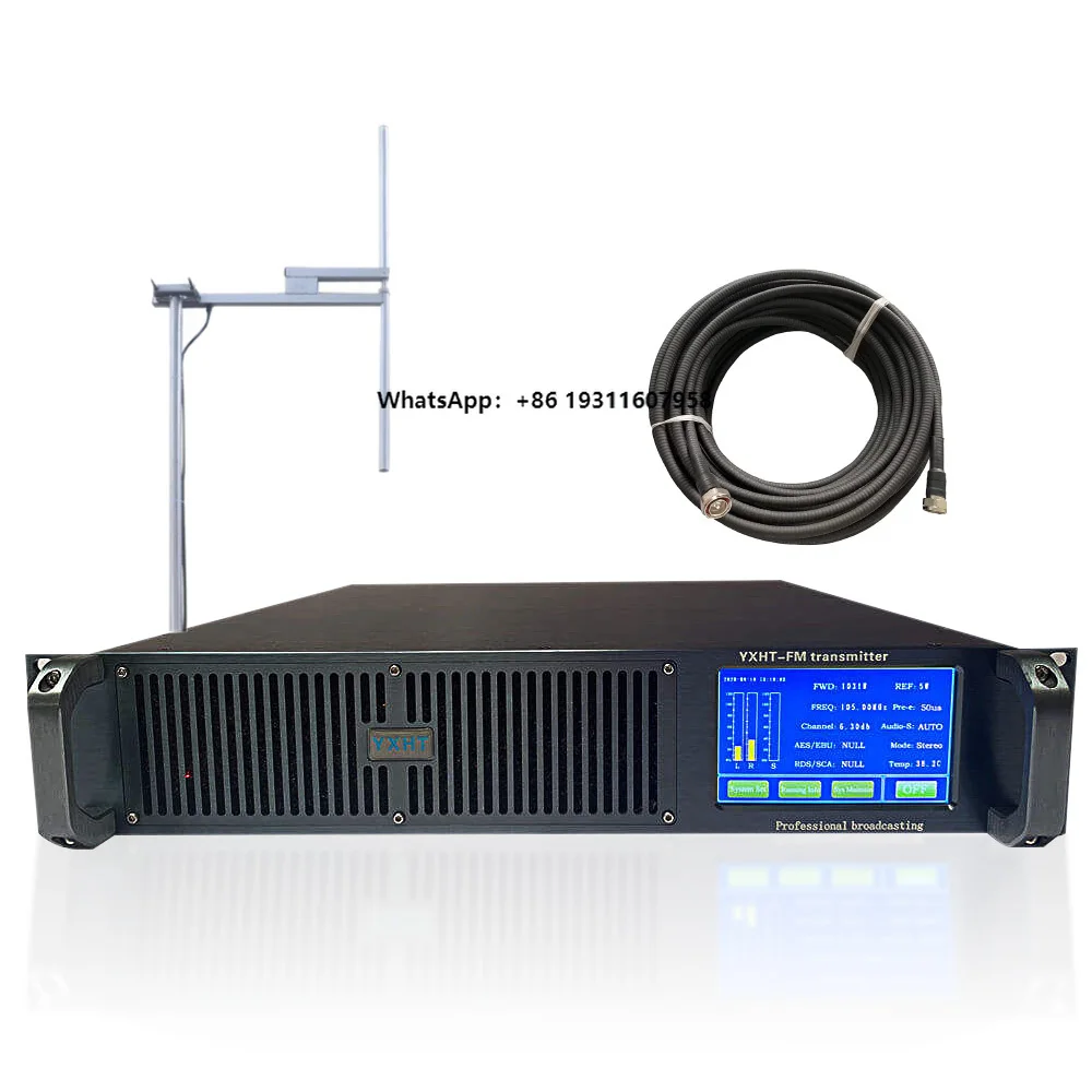 

Digital Warranty 6 Years Touch Screen YXHT-2 350W FM Transmitter + 1-Bay Antenna + 30 Meters Cable with Connectors 3 Equipments