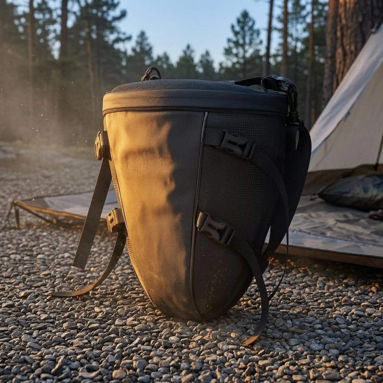 Hanging Motorcycle Bag Adjustable Straps Motorcycle Saddlebag Waterproof Side Bag Buckle Fasteners Riding Accessory Zippered Top