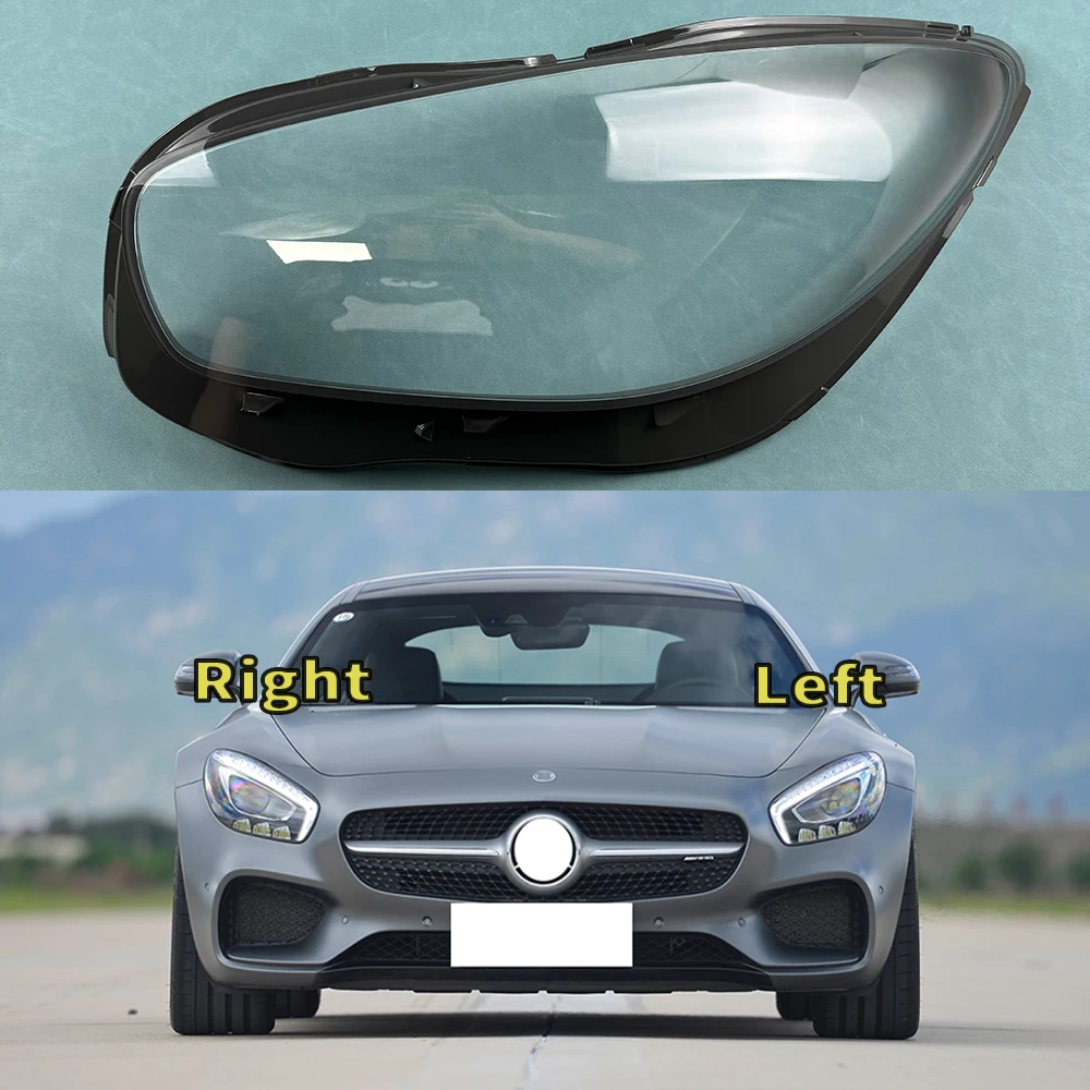

For Benz AMG GT C190 2015 - 2019 Transparent Headlamp Cover Headlight Mask Lampshade Lamp Shell Plexiglass Replace Original Lens