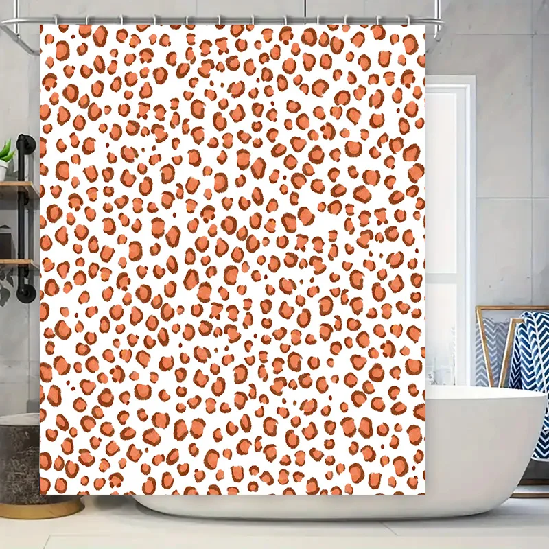 

Современная занавеска для душа в ванной комнате с леопардовым принтом, водонепроницаемая ткань для домашнего декора