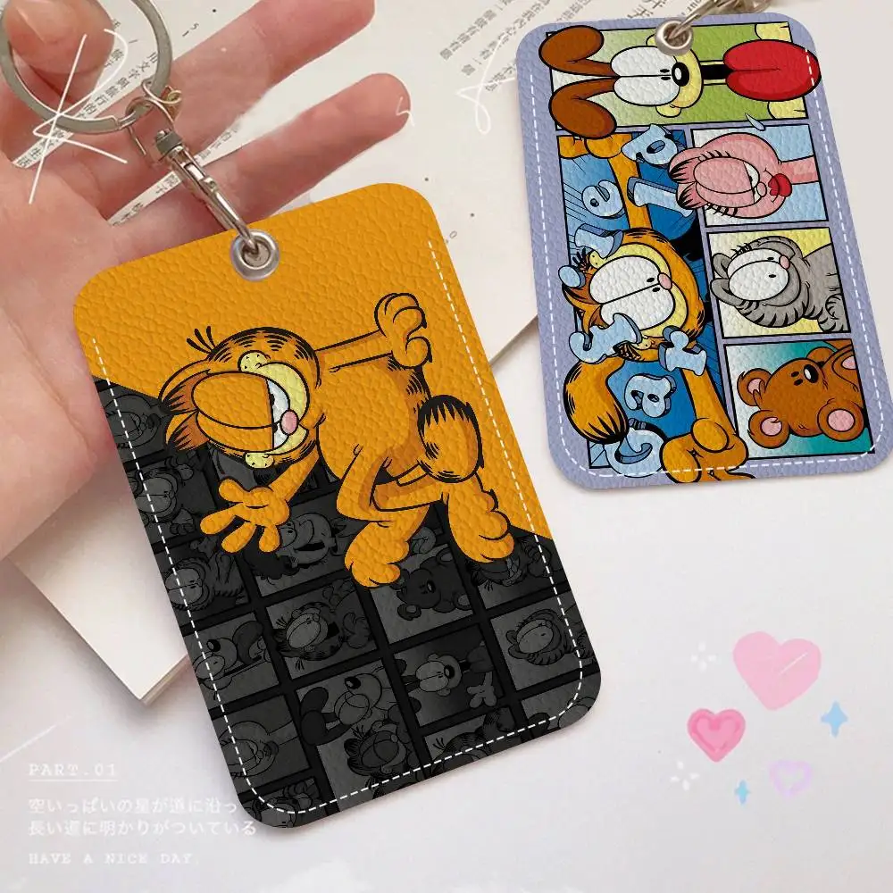 G-Garfields Cartoon Cute Cartoon Inteated Elevator Card Acc Control Card Keychain Protective Cover Gift Keychain