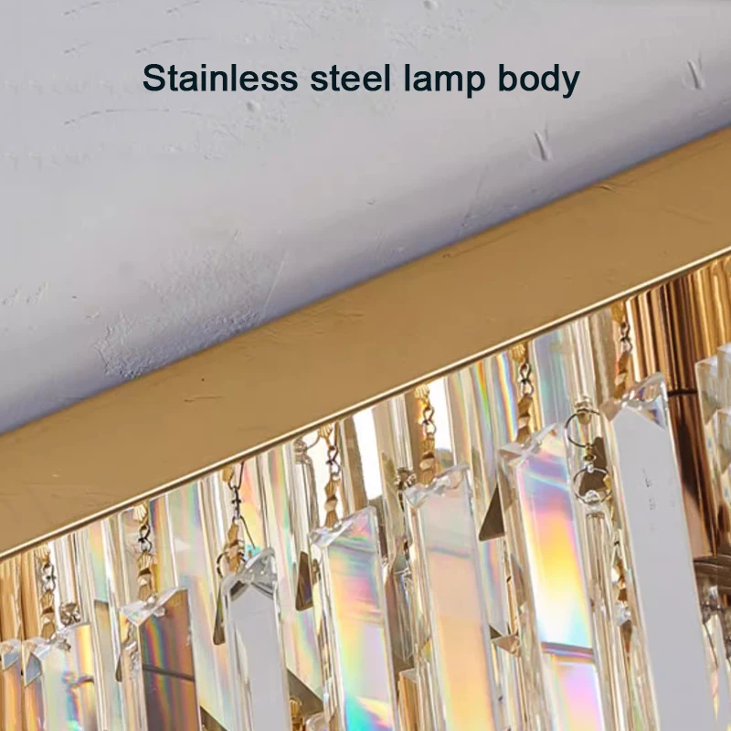 LED Crystal Ceiling Lamp Rectangular and Square Luxurious Villa Living Room Lamp Modern Restaurant Bedroom Home Decor Fixtures