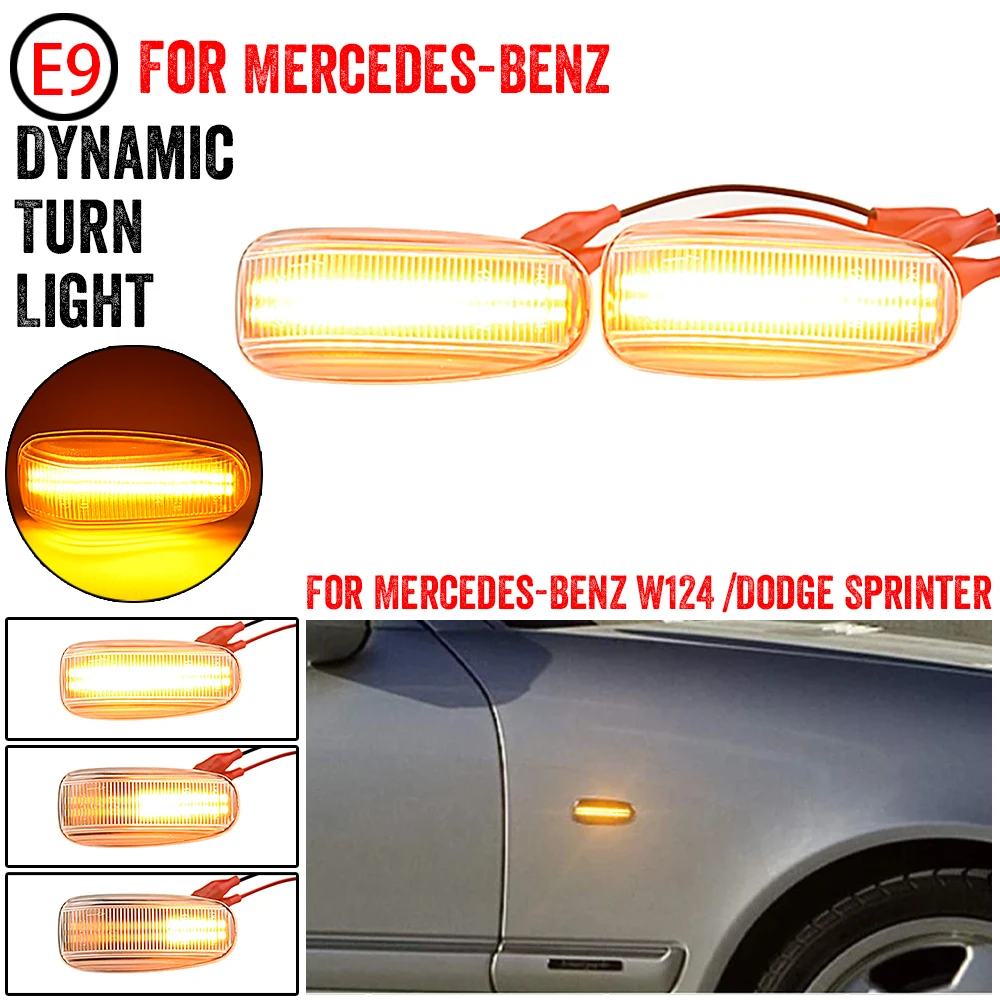 2x Led Dynamic Side Marker Turn Signal Light Sequential Blinker Light For Dodge Sprinter 2003-2006 VW LT 1996-2006