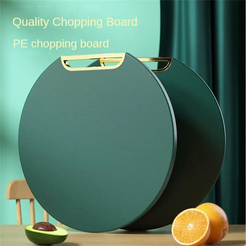 Anti-mildew PE Cutting Board Anti-skid Chop Bone Green Cutting Board Round Double-sided Chopping Board Kitchen Supplies