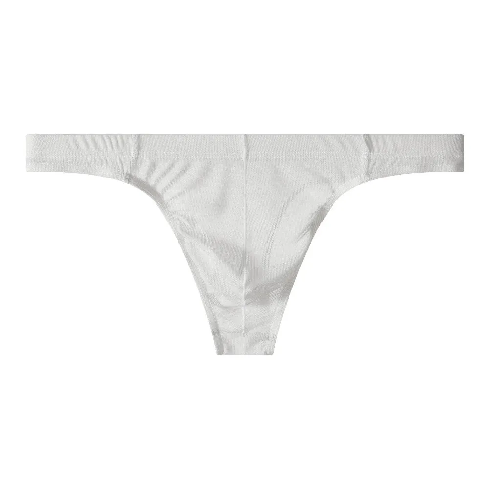 Soft Low Waist Men Mesh Thongs Transparent Underpants Men's Panties Solid Color T-back Male Briefs Summer
