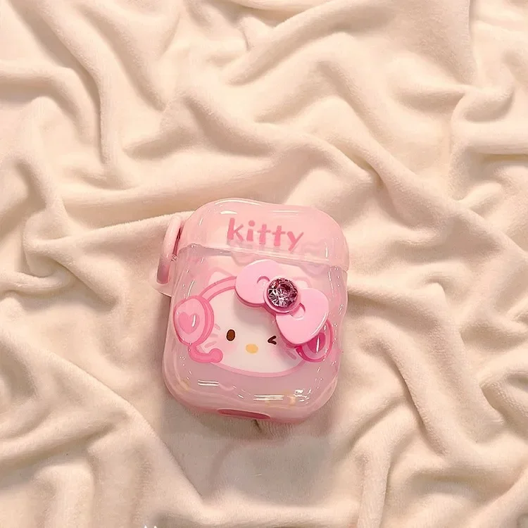 Para AirPods 4 2024 funda para auriculares Fundas protectoras rosa Hello Kitty con gancho estuche de carga para auriculares Apple AirPods 1 2 3 Pro