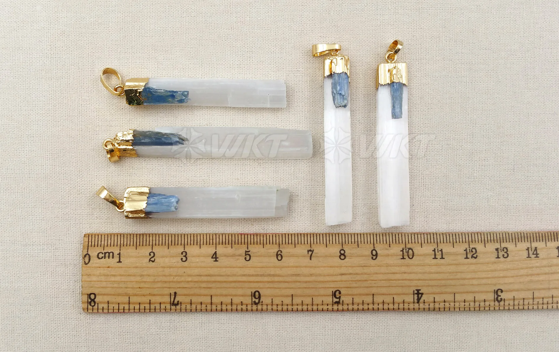 WKT WT-P1310 New Arrival Fashion Women Jewelry Metal Plated Selenite With Blue Kyanite Stone Pendant For Simple Style