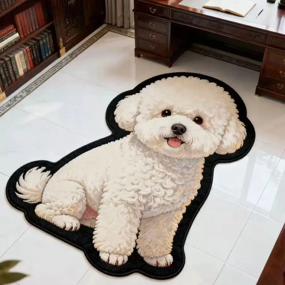 VIKAMA Special Shaped Pet Carpet, Cat Dog Pattern Non Slip Doormat, Absorbent Floor Rug for Bedroom Living Room Decor