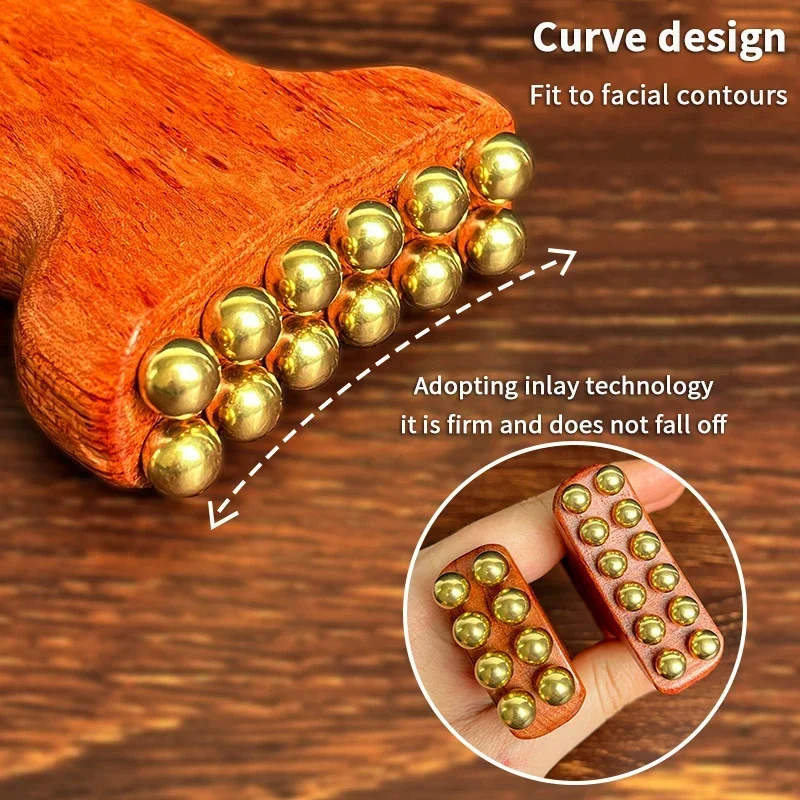 

Brass Gold Bead Facial Fascia Lifting Tool Cheek Beauty Massage Gua Sha Lymphatic Drainage Massager Trigger Point Relaxation