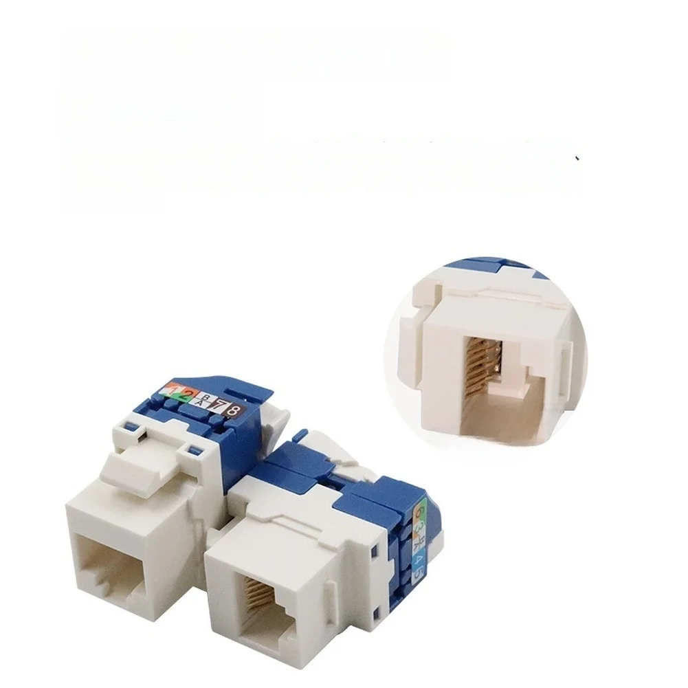 10pcs Flame Retardant Cat6 Network Modules in Blue with Phosphor Bronze Terminals for Reliable High Speed For data Transmission