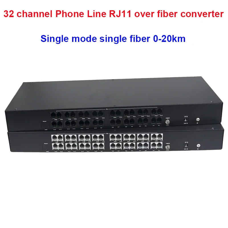 Voice fxs/fxo pots fiber multiplexer 32 rj11 ports phone line over fiber converter rj11 telephone line extender