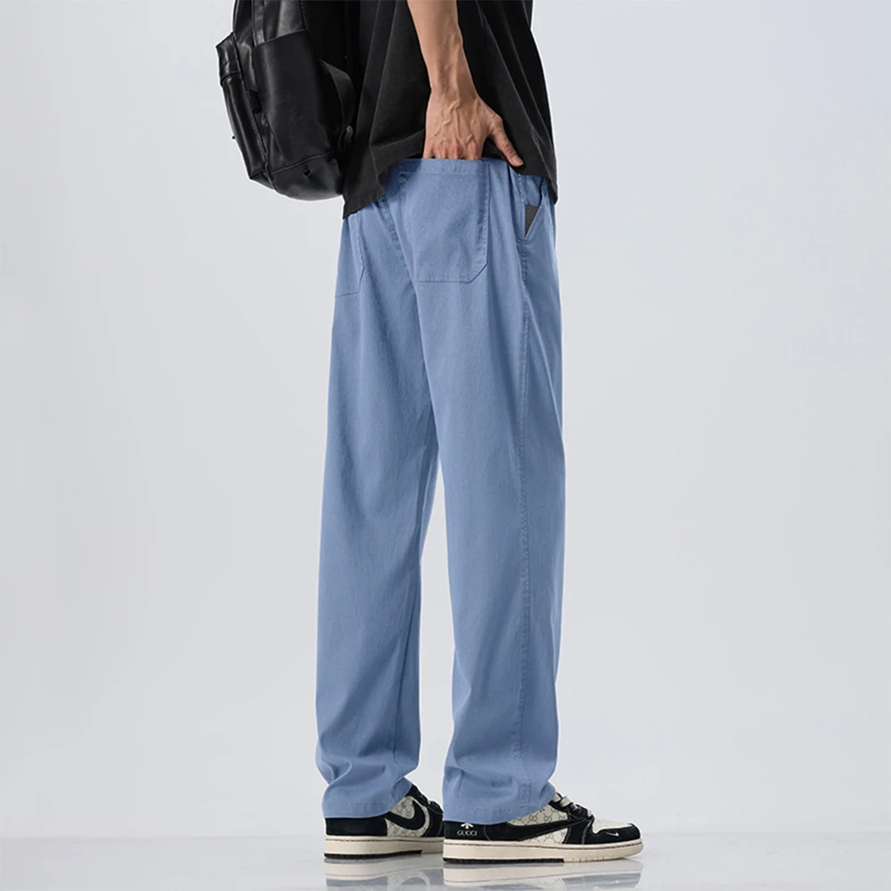 Lyocell Ultra-dünne Eisseiden-Hose für Herren, Sommer, locker geschnitten, kühl, atmungsaktiv, Alltag, Sport, Freizeit, modisch, koreanischer Stil – Detail 5