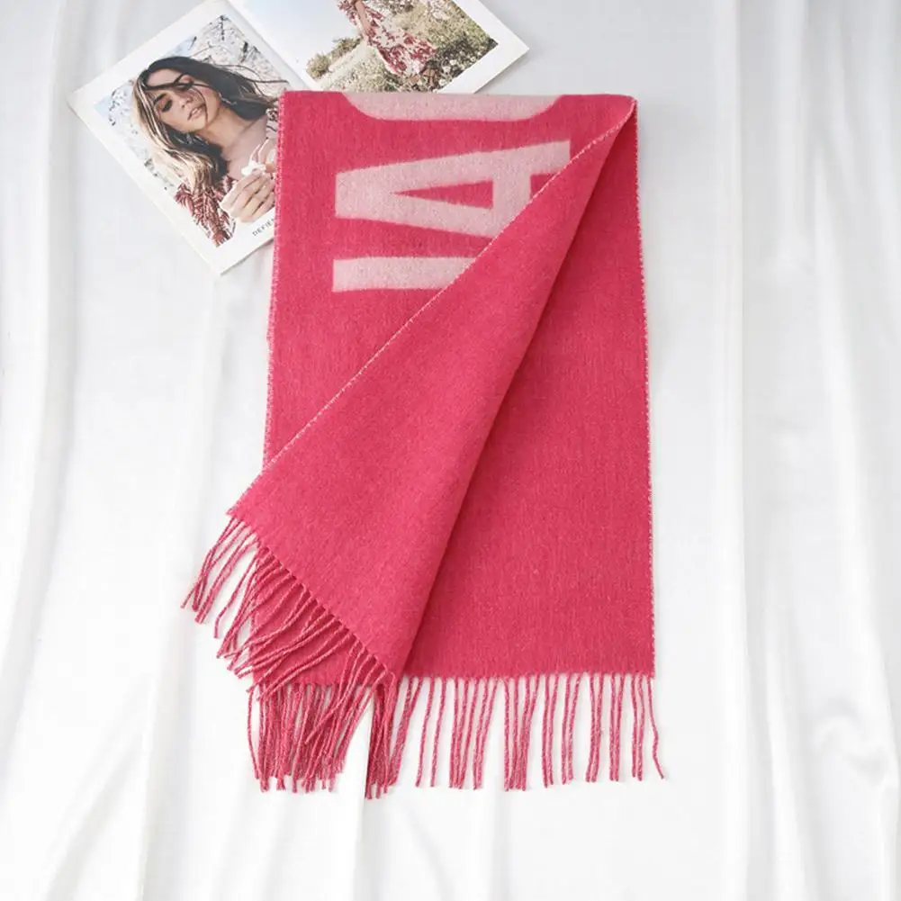 2024 Autumn/Winter Jac@ LUXURY Wool Scarf Women's Letter Jacquard LOGO Tassel Shawl Men's And Women's Same Style Warm Scarf