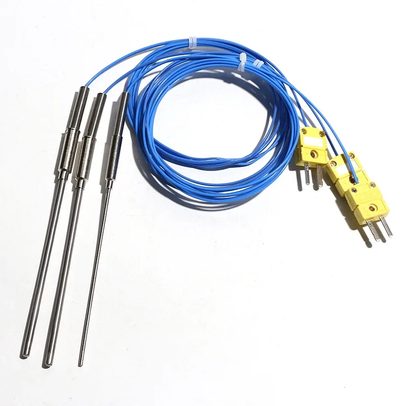 1 PC 1M  Type K Armored  WRNK-191 Probe Thermocouple Wire  0-1100 Degree Temperature Sensor Flexible Temperature Probe