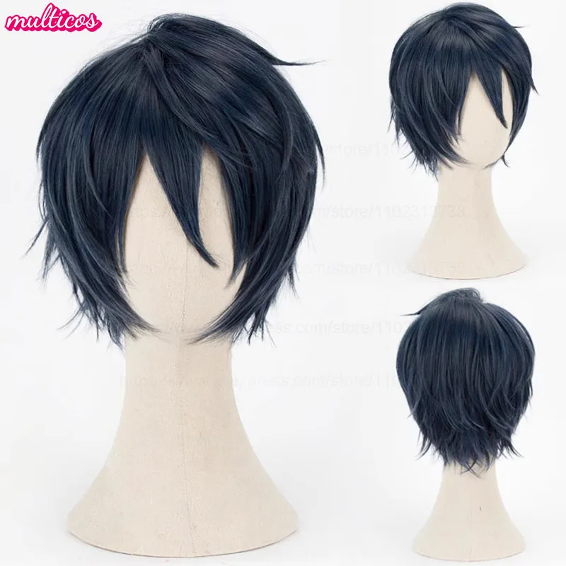 Farben Kurze Gerade Cosplay Perücke Layered Shaggy Flauschig Rot Rosa Braun Grün Blau Hitzebeständige Kunsthaar Party Anime Perücken – Detail 31