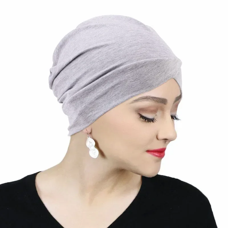 

Plain Women Muslim Modal Cotton Hijab Underscarf Chemo Caps Inner Hats Cross Strech Islamic Arab Turbante Femme Beanies Headwear