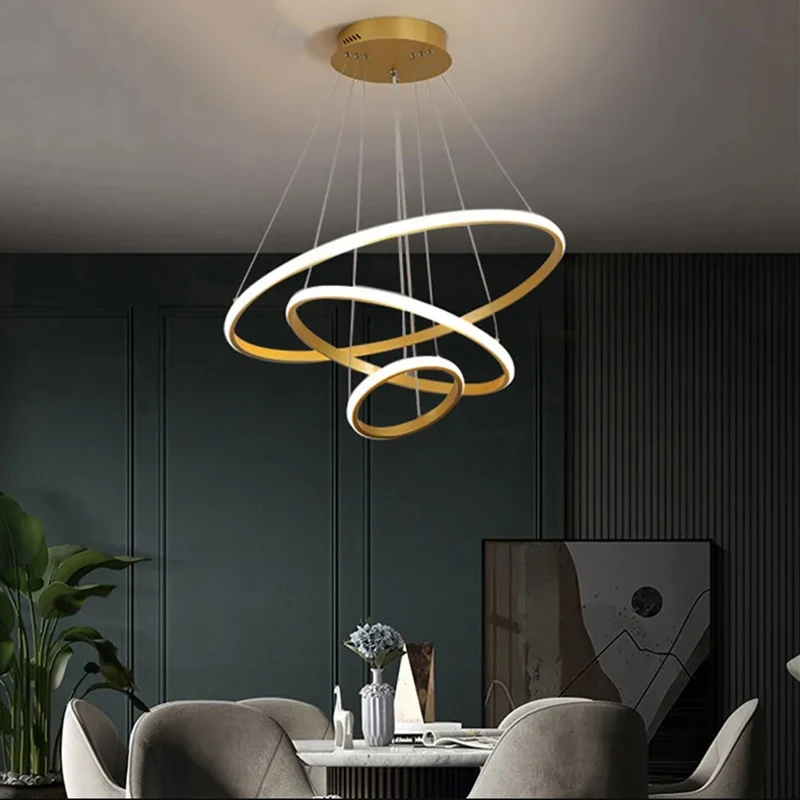 Modern Chandelier Lustre For Living Room Dining Room Kitchen Round Hanging Chandelier Light Fixtures Indoor Ceiling Lighting