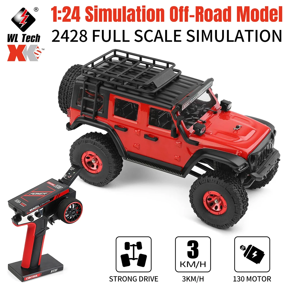 

Wltoys XK 2428 4WD 1/24 RC Crawler Car 2.4G Off-Road Remote Control RTR Climb Vehicles Toy with LED Headlight for Kids