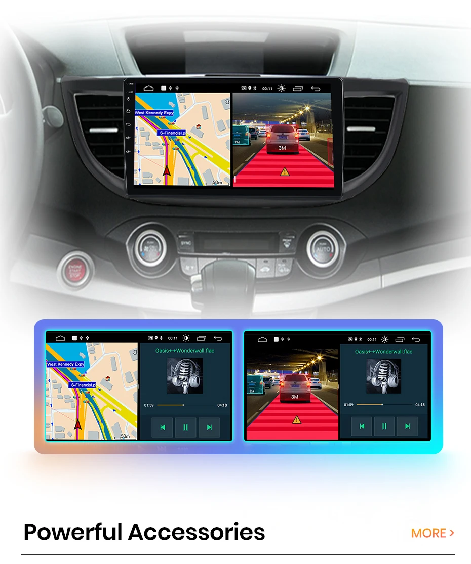 AWESAFE 10" Android Radio für Honda CRV CR-V 2012-2016, kabelloses CarPlay & Android Auto, GPS-Navigation, Multimedia-Unterstützung, Lenkradsteuerung, Subwoofer-Verstärker, Rückfahrkamera mit CAN-BUS, EU Plug and Play, DAB+ Digital Autoradio 2 DIN Autoradio Stereo RDS – Detail 28