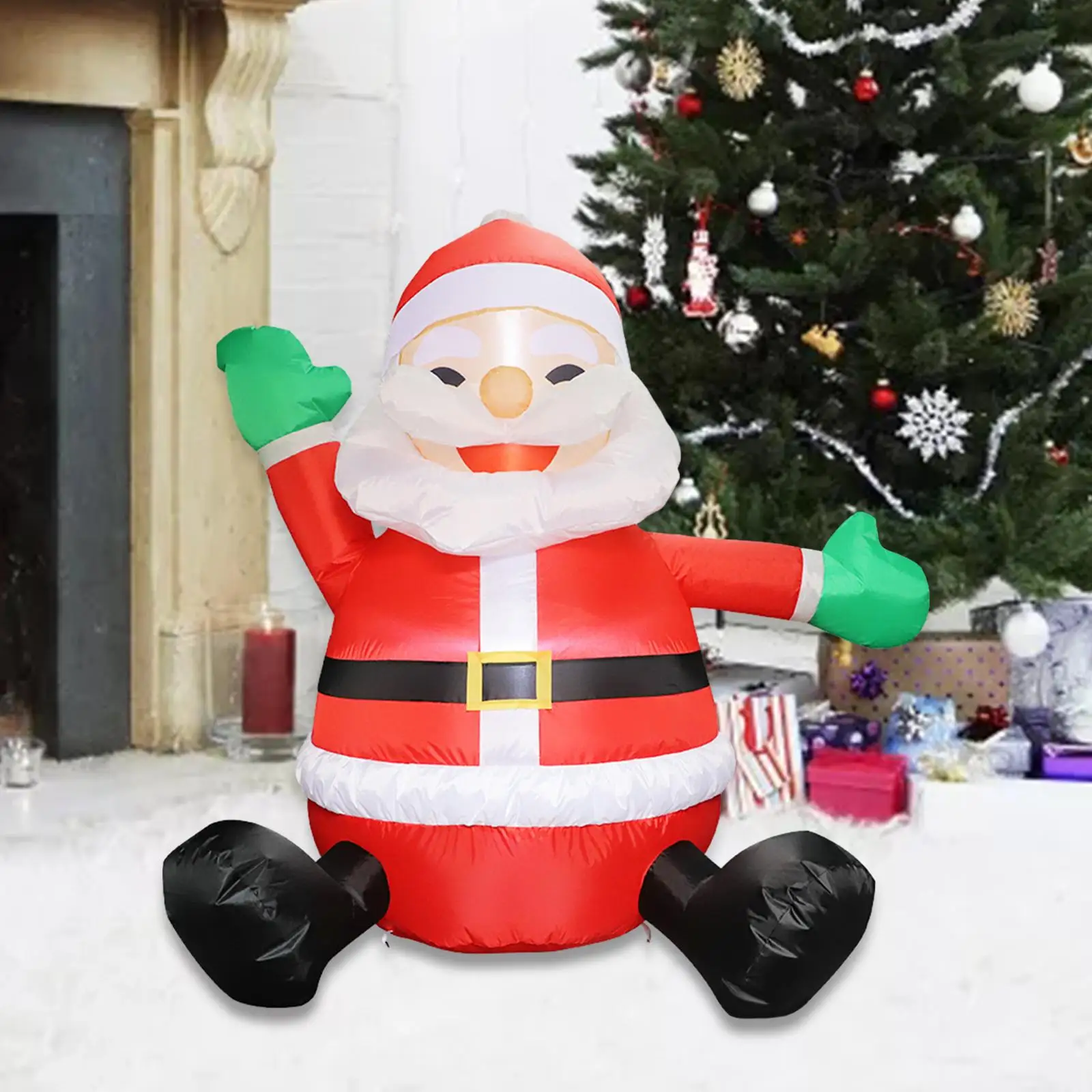 

Christmas Inflatable Santa Glow with LED Lights Xmas Inflatable Decorations for Garden Yard Outdoor Indoor Backyard Holiday