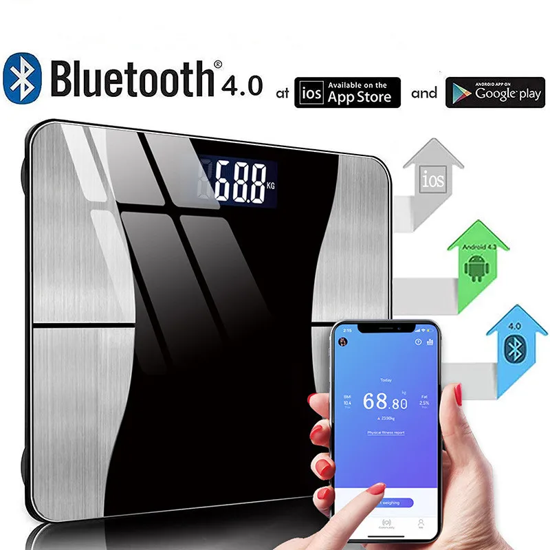 Portable Weight Scale Bluetooth Body Fat Accurate Moblie Analyzer App BMI Smart Electronic Analyzer Bathroom Home Scale