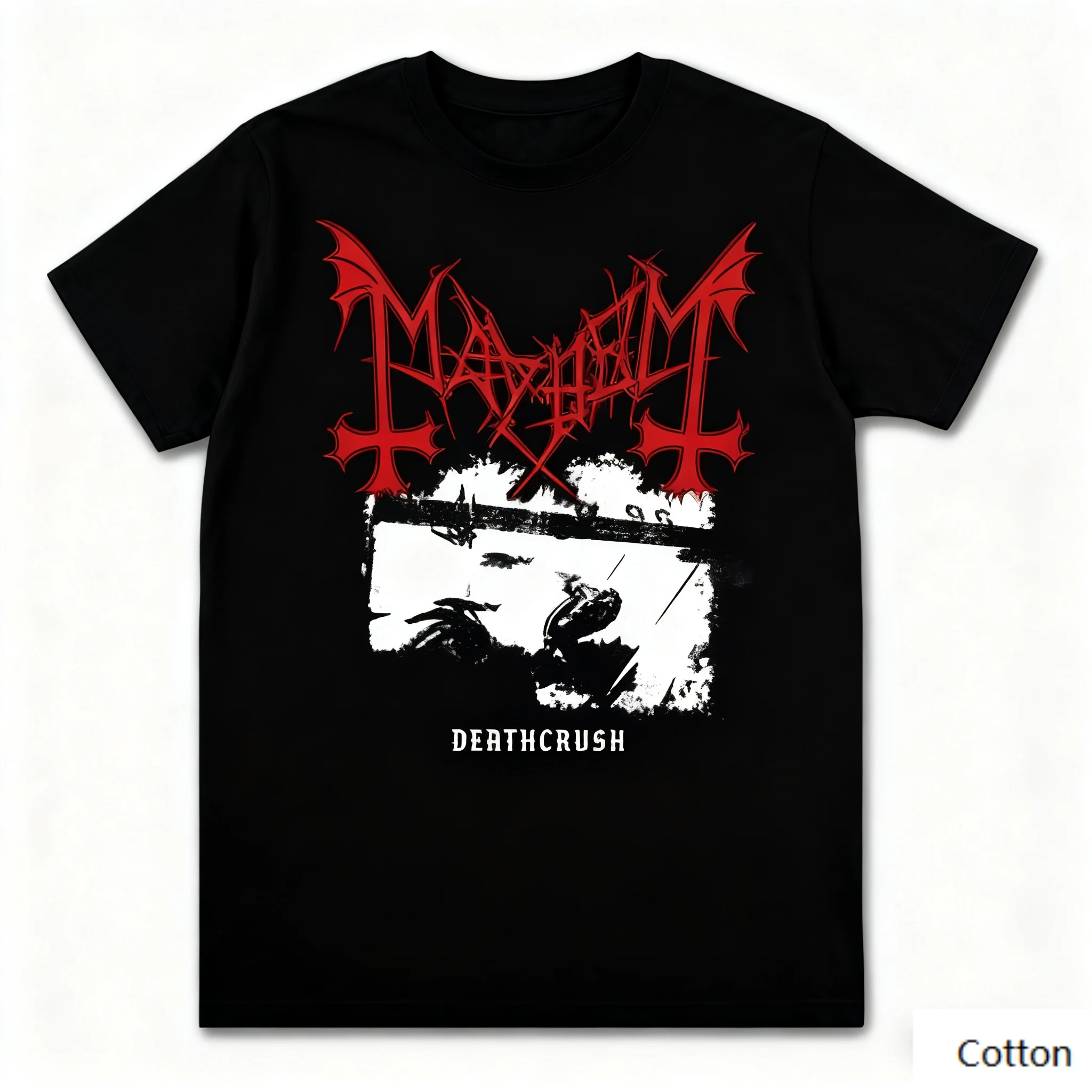 تي شيرت معدني داكن - قوطي - تي شيرت برقبة دائرية يظهر تصميمًا مميزًا على الطراز القوطي الداكن ملابس الشارع من القطن الخالص #2