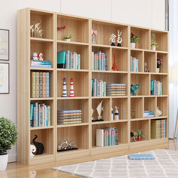 Modern Furniture Wooden Cabinet Bookcase Wood Library Book Shelves Bookcase