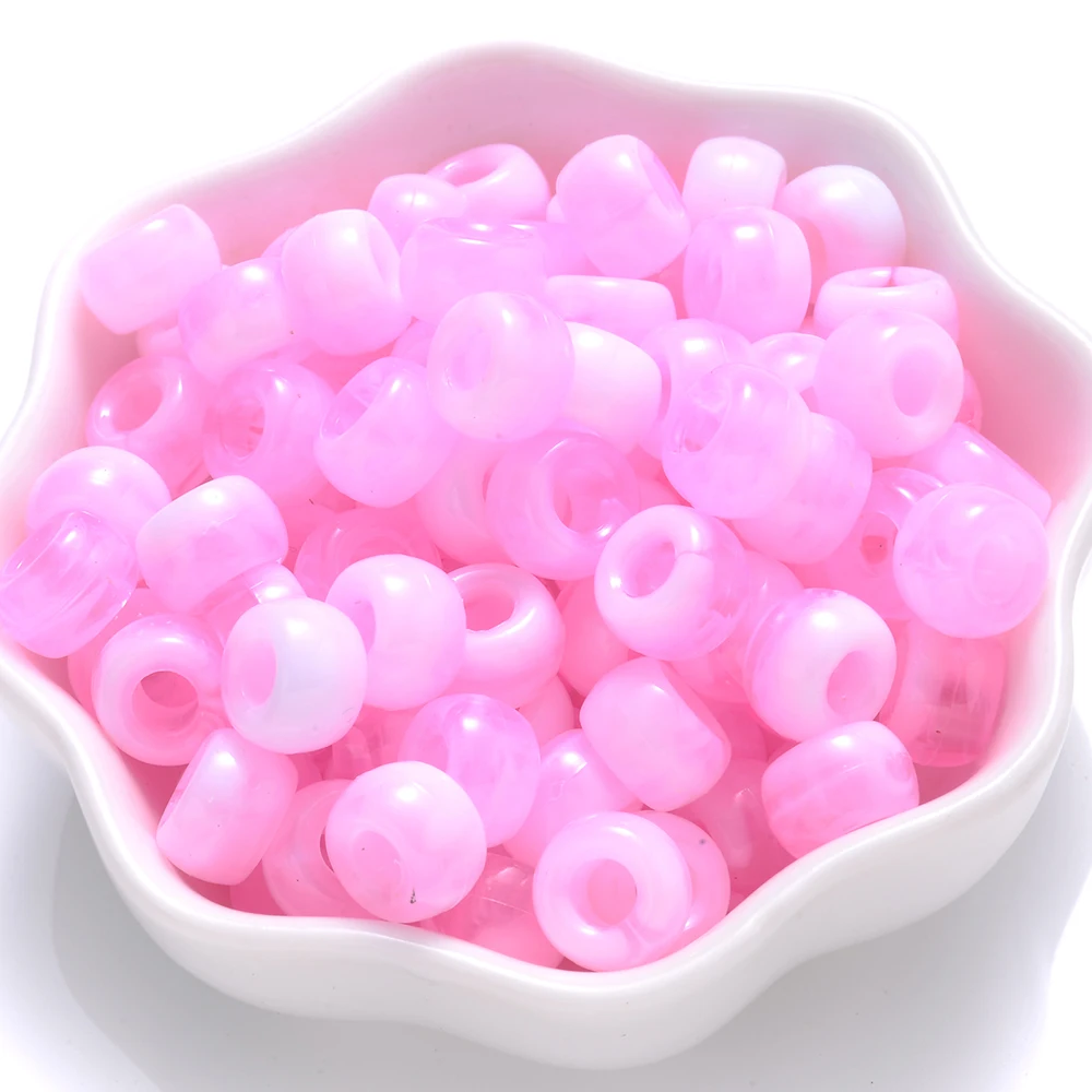 100 Stuks Pony Kralen 6x9mm Glitter Acryl Kralen Lichtgevende Spacer Kralen Voor Diy Craft Sieraden Armbanden Maken haar Levert