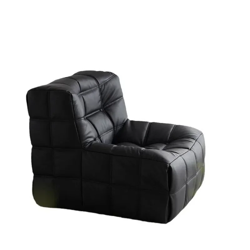 

Waffle, lazy sofa, light luxury simple small apartment balcony Internet celebrity corduroy cream wind sleeping recliner