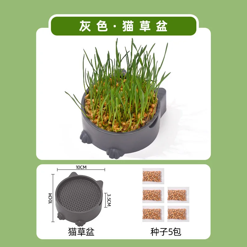 

2 Pcs Cat Litter Box Grass Planter Nursery Tray Sprouter Plastic Growing Pot Hydroponic Kit