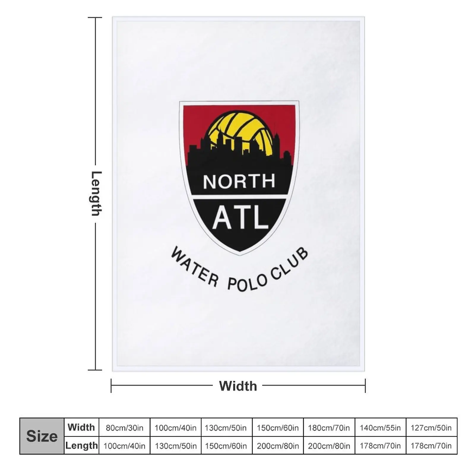 North Atlanta Water Polo Team Logo Throw Blanket Loose Soft Giant Sofa Blankets