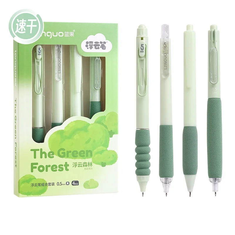 4 Pack Click Gel Pen Set with ST Tip Soft Grip Quick-Drying Ink Smooth Writing Pen Simplicity Aesthetic Gradient Color Pens