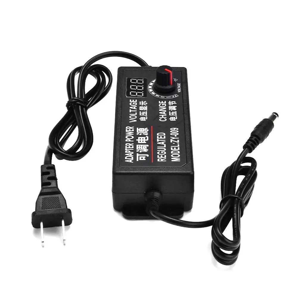 AC100-220V To DC3-24V Adjustable Voltage DC Power Adapter Stepless Speed Regulation Dimming 2A 3A 5A with Display Screen