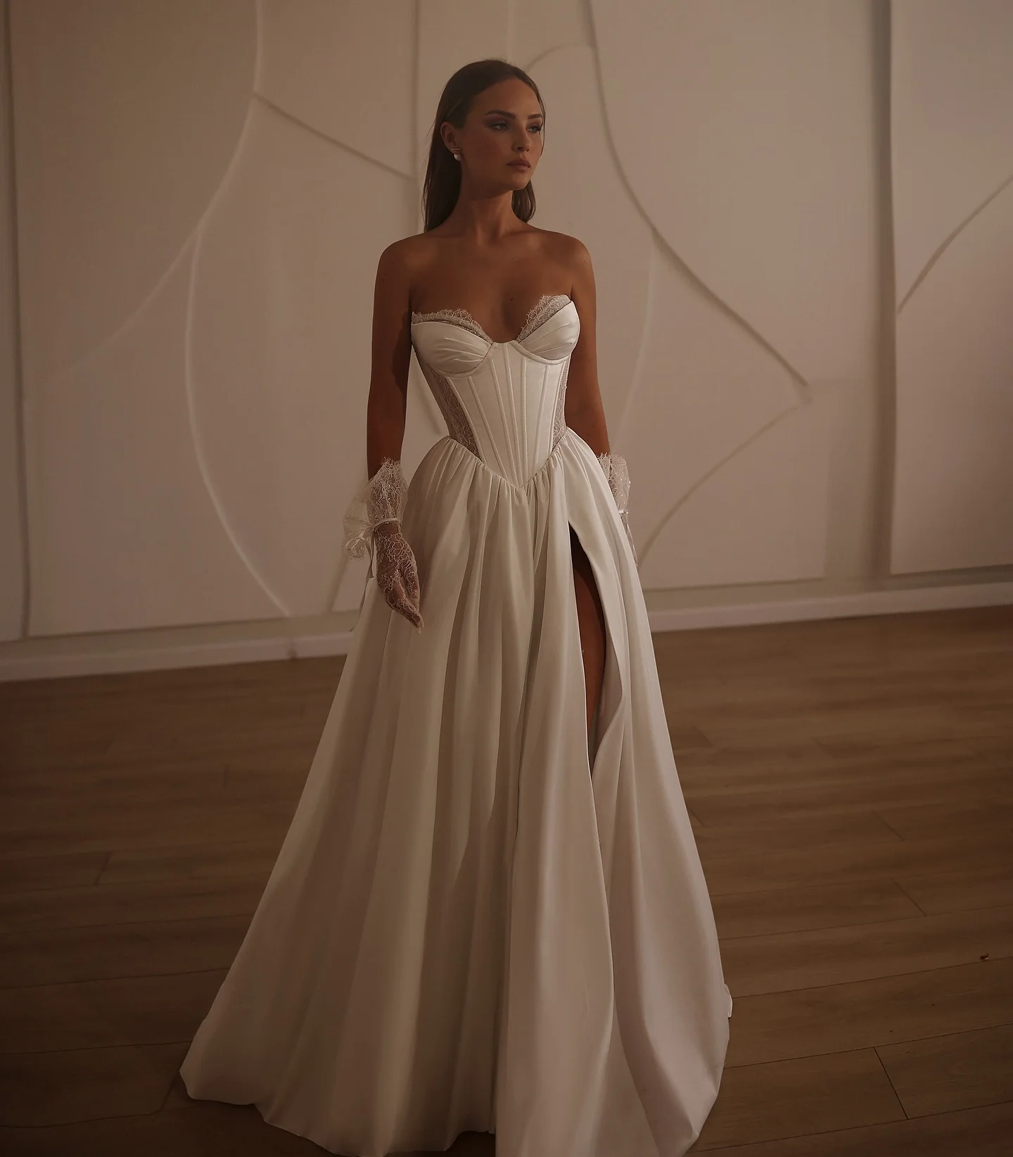 

Satin Wedding Dress Corset Vestido De Novia Minimalista Branco Noiva Civil Bespoke Elegante Modest Para Boda Abiti Da Sposa Gown