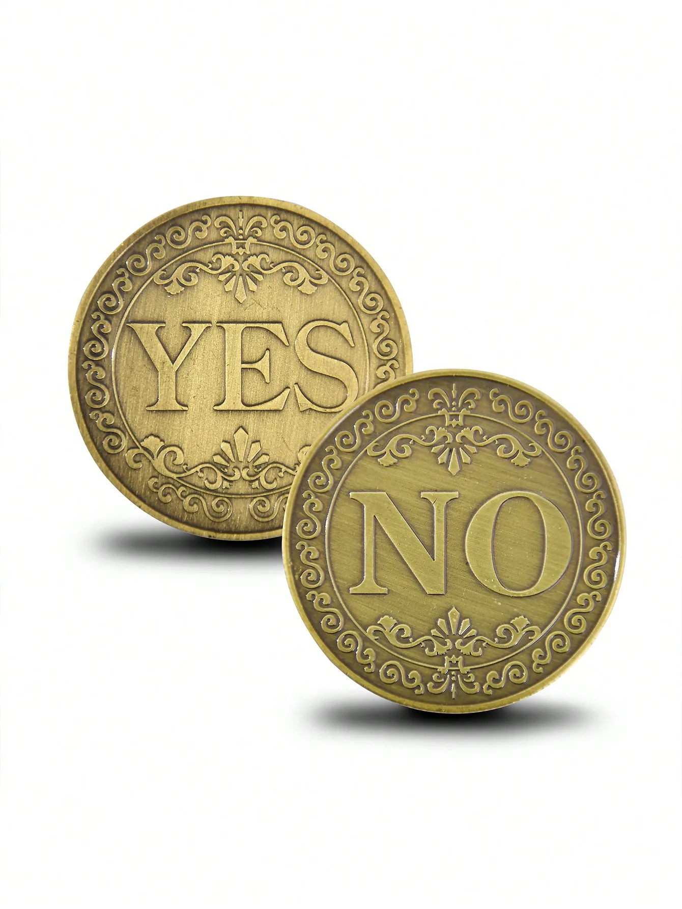 Floral YES/NO Letter Ornaments Collection Art Gift Souvenir Commemorative Coin, Collection Coin, Challenge Coin