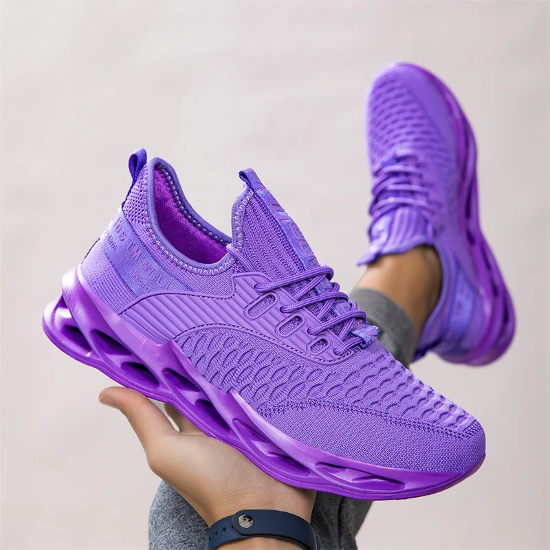 Fashion Unisex Running Shoes Purple Sneakers Men Lightweight Women Men Sports Shoes Breathable Mesh Sneakers Blade Man Trainers