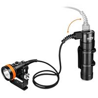 OrcaTorch D630 V2.0 ,a perfect canister dive light for technical diving activities, 90°~180° angle adjustable cable