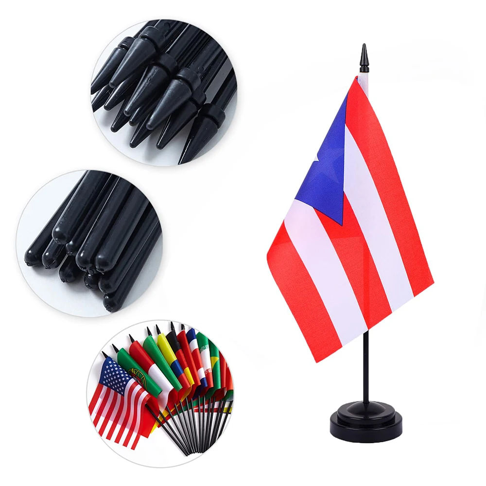 (SKY FLAG) Office Desk Flag Of Puerto Rico flag 14x21cm polyester table decoration banner Puerto Rico FLAG Desk Ornaments Flags