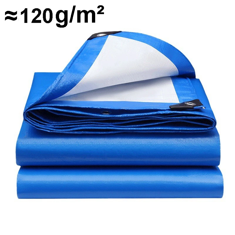 Large Tarpaulin 2*1 4*4 6*6 8*8 10*10m Anti-UV Waterproof Shade Tarp Tent Camping Canopy Rain Awning Outdoor Truck Blue White