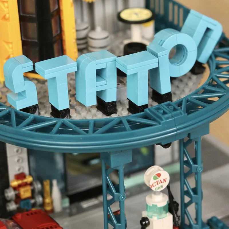 クリエイティブメンテナンスステーションビルディングブロックシティストリートビューアーキテクチャストアマイクロレンガモデルおもちゃギフト子供男の子大人のための