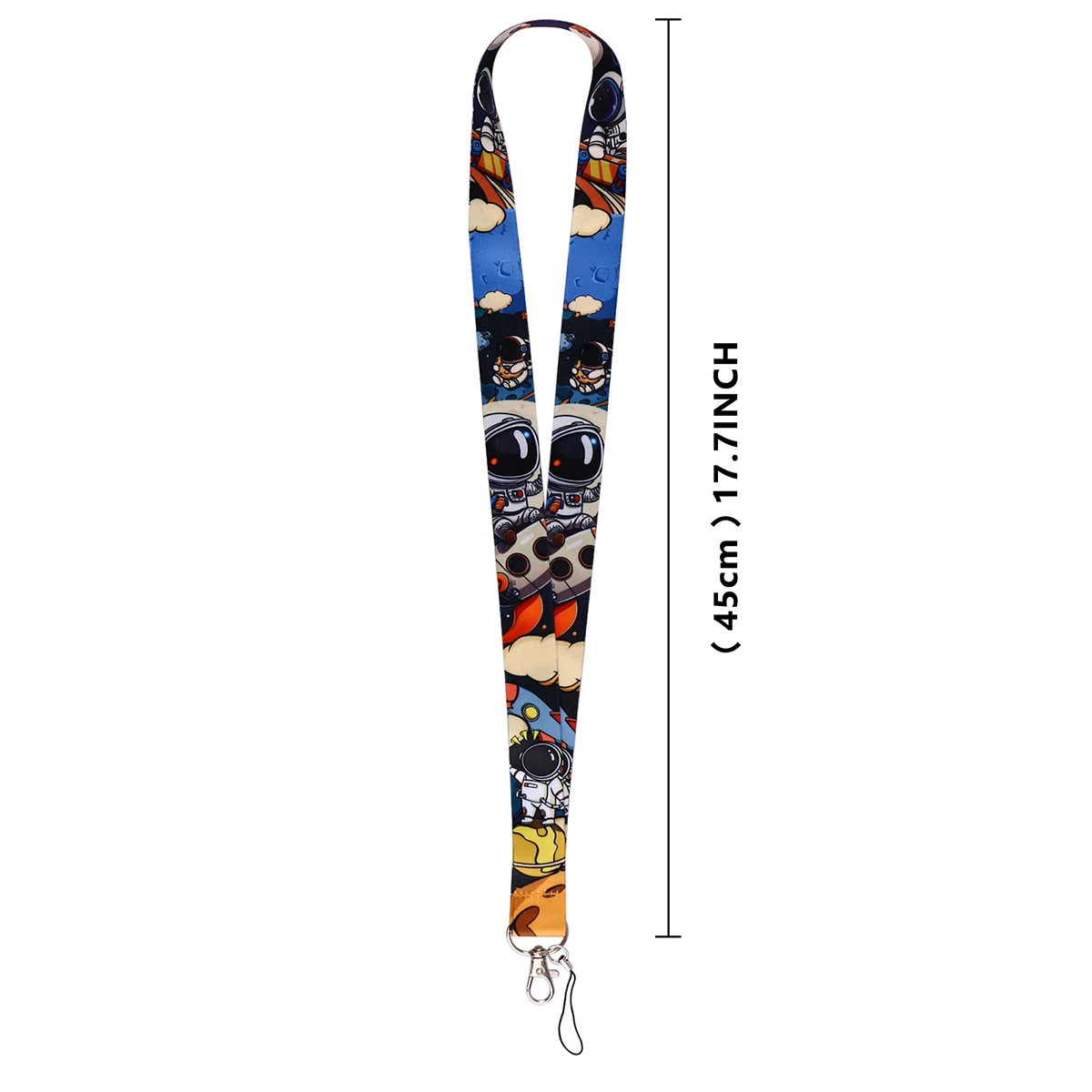 Astronaut Lanyard Credit Card ID Badge Holder Key Ring Bag Travel Business Card Cover Keychain Fashion Phone Charm Accessories