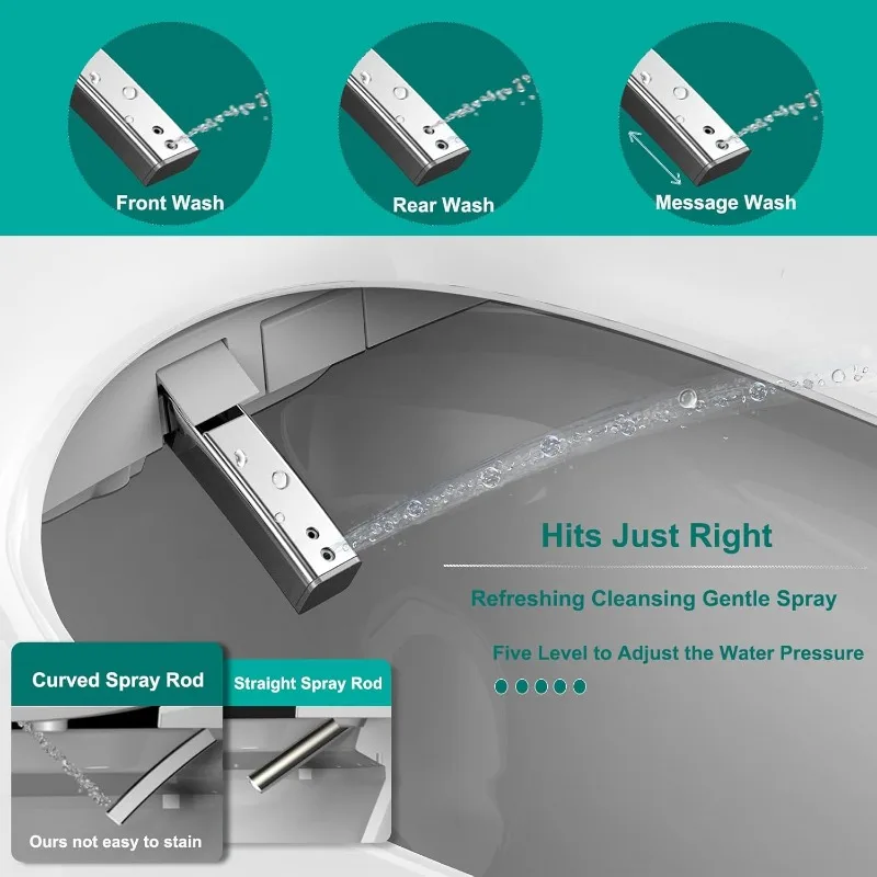 HOME - مقعد مرحاض ذكي ممدود، مقعد مرحاض تسخين إلكترونيًا، فوهة التنظيف الذاتي، درجة الحرارة (التحكم في اللوحة) #2